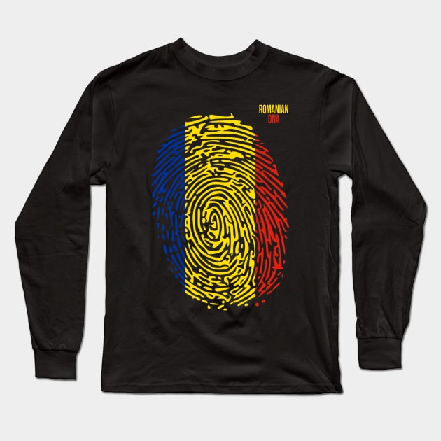 Romania Flag. Cool Romanian Dna. Proud Romania Long Sleeve T-Shirt by Jakavonis